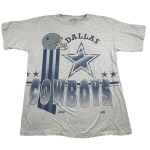 Vintage Dallas Cowboys Single Stitch T-Shirt Salem Sportswear‎ Football XL Gray